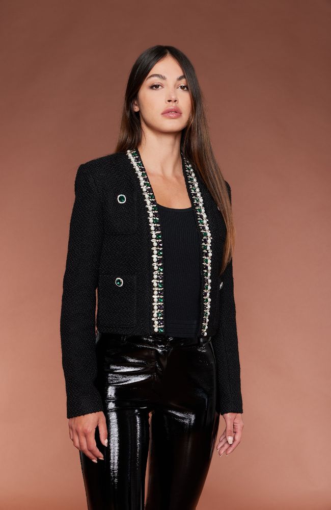 Jewels and Pearls Trim Jacket