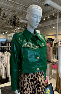 Crincle Patent Crop Jacket