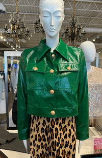 Crincle Patent Crop Jacket