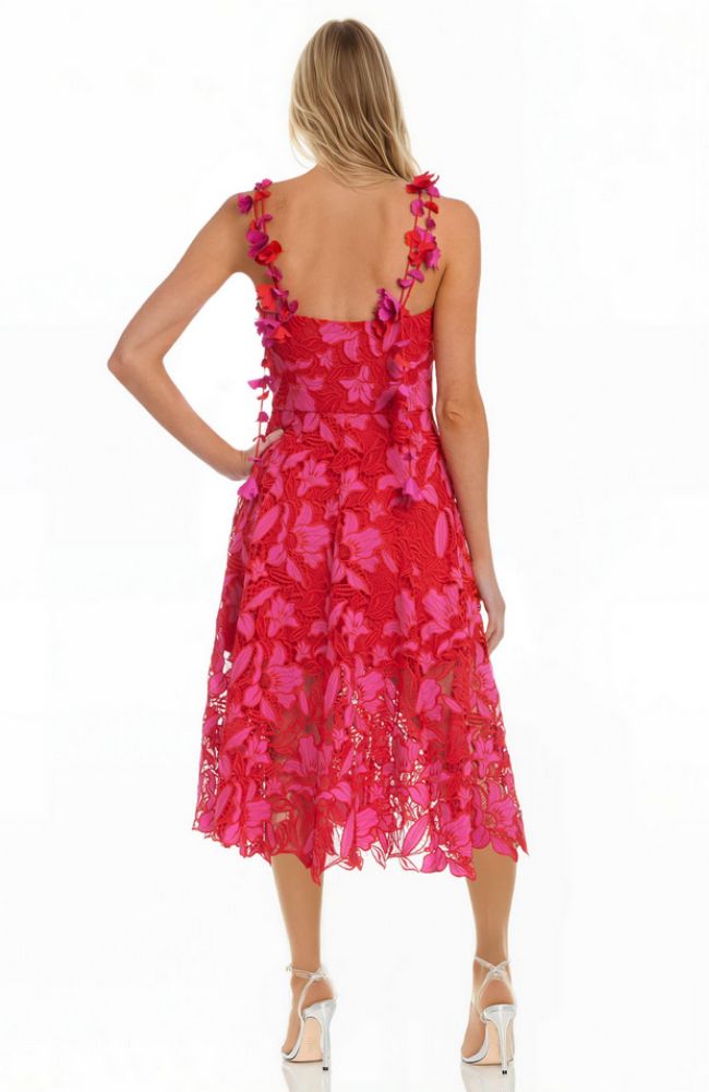 The Athena Lace Floral Long Dress