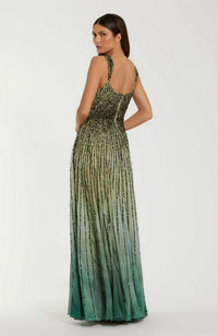 Ombre Mesh Sequin A Line Gown