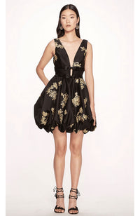 Lustrous Marigolds Satin Dress