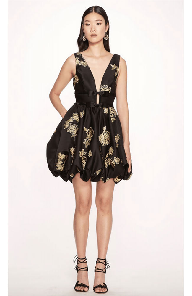 Lustrous Marigolds Satin Dress