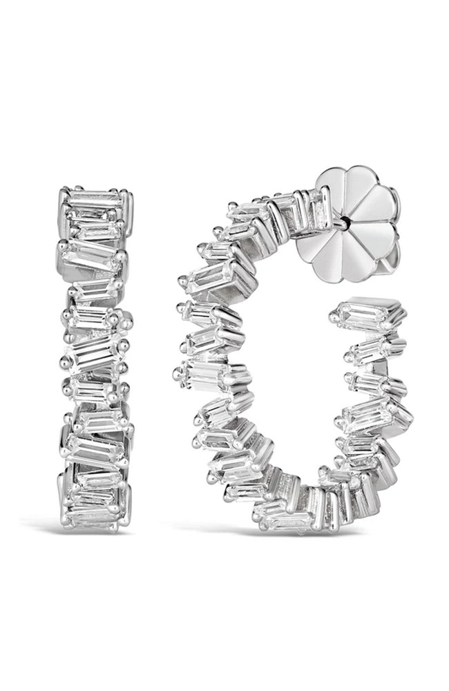 Olivia 45 Diamond Platinum Hoops
