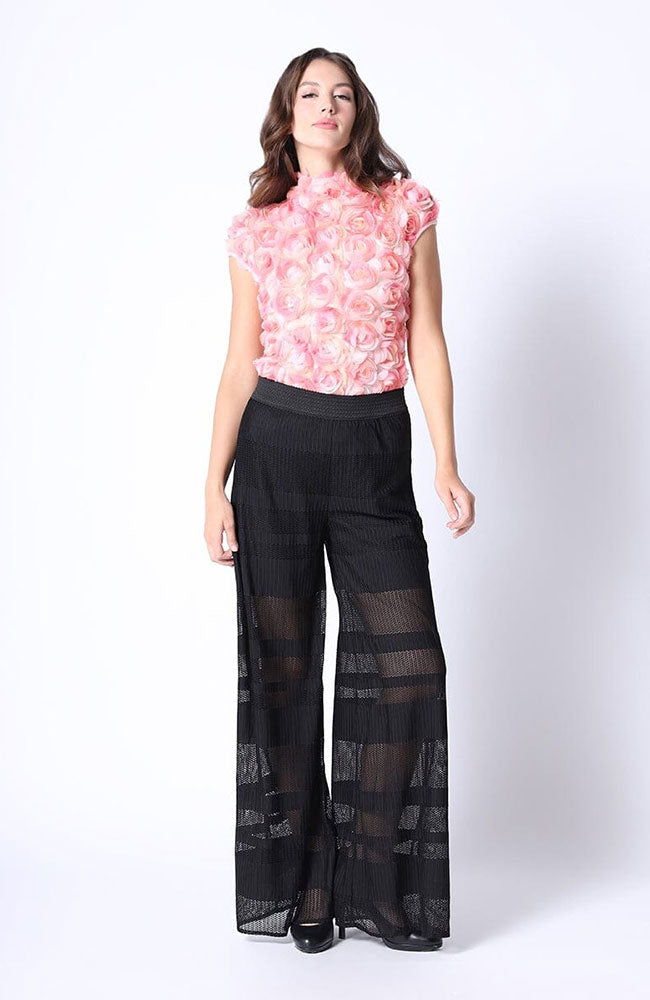 Stripe Lace Sheer Long Pants