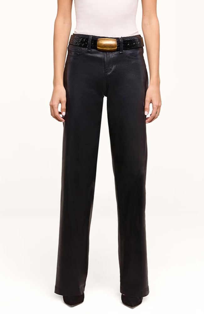 Scottie Hgh Rise Wide Leg Noir Coated Pant