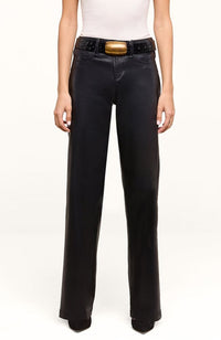 Scottie Hgh Rise Wide Leg Noir Coated Pant