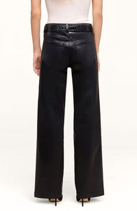 Scottie Hgh Rise Wide Leg Noir Coated Pant