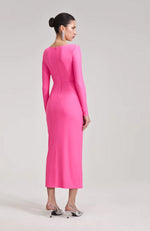 Pink Jersey Midi Dress