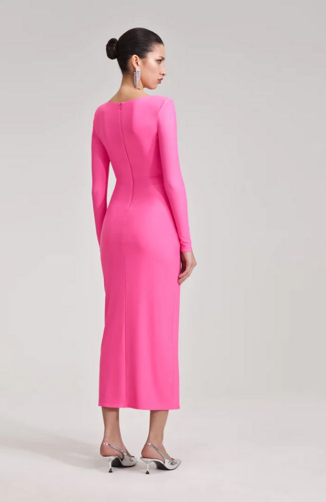 Pink Jersey Midi Dress