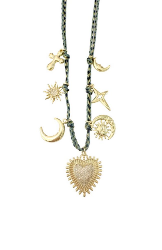 Piper Fabric Rope Charm Necklace