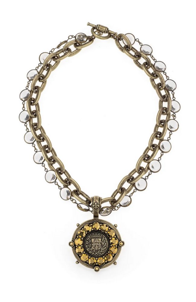 Lea 17" Gold Black Ox Necklace
