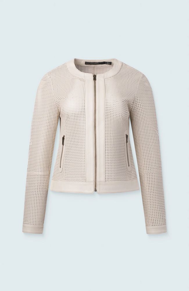 Perforated Leather Moto Jkt