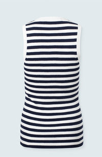 Basic Vneck Top with Stripes