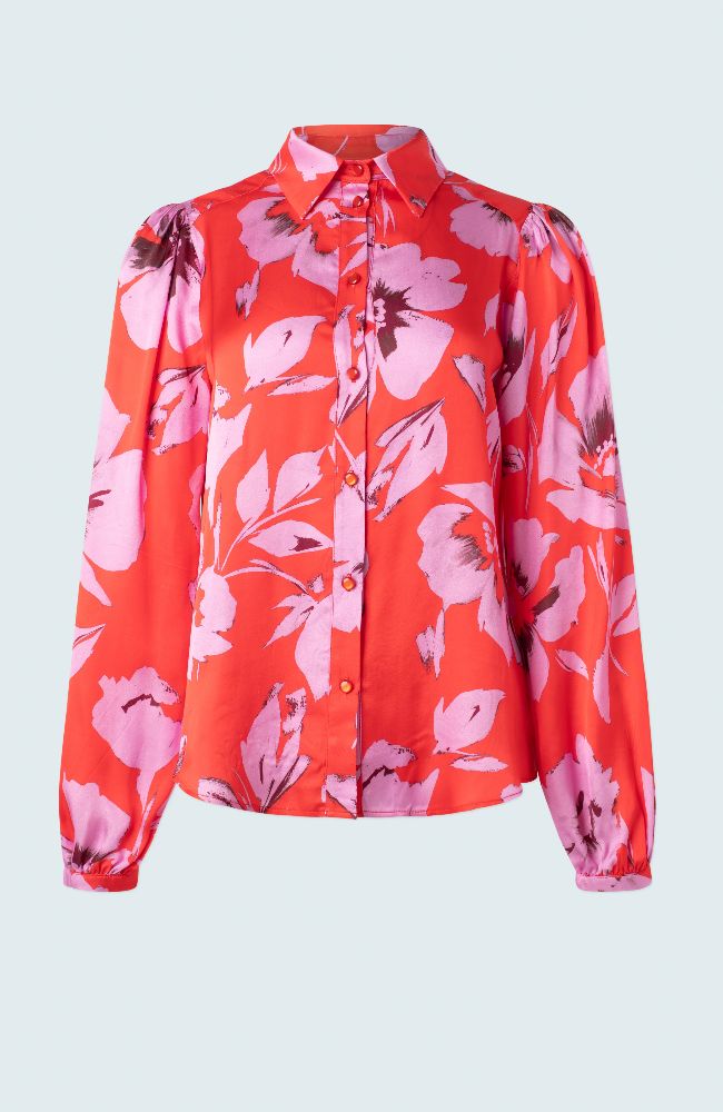 Printed Button Down Blouse