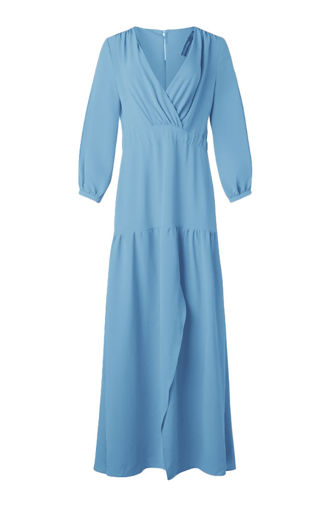 Long Faux Wrap Dress