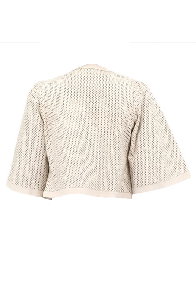 Perforated Leather Short Jacket