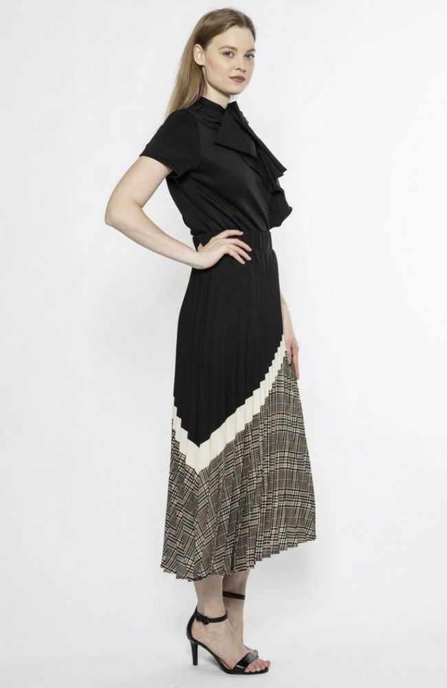 Pleated Skirt Color Blocks