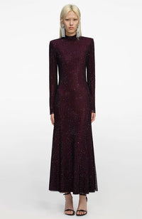 Rhinestone Fishnet Midi Dress