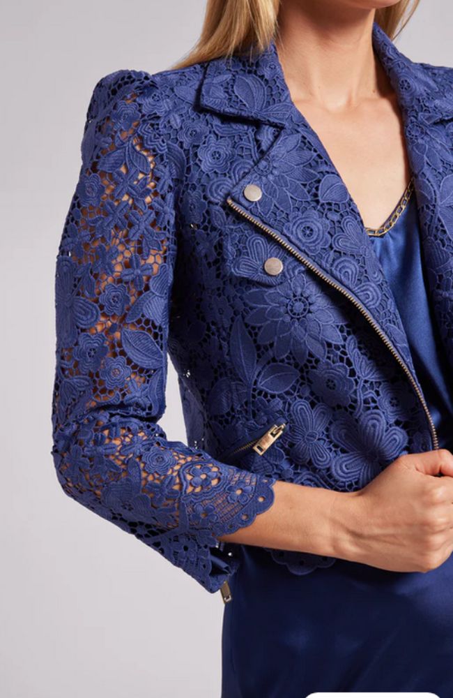 Malibu Lace Jacket in Navy