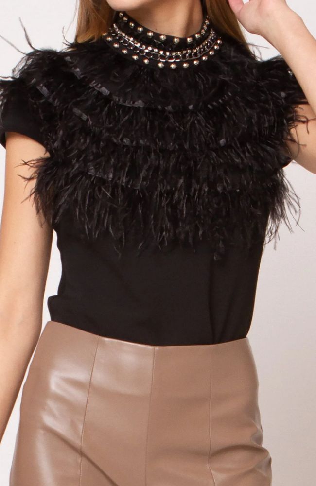 Feather and Neck Bead Top