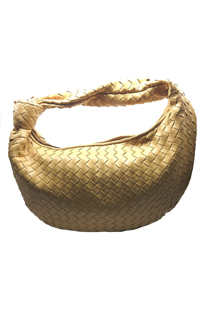 Sand Basket Weave Knot Handbag