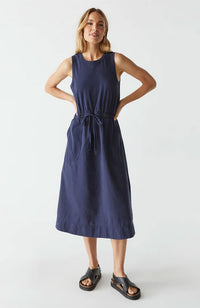 Wilhelmina Rib Mixed Midi Dress