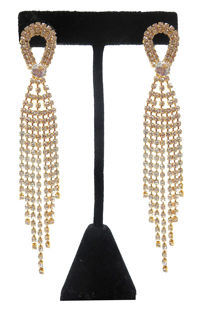 CZ Gold Lasso Top Earrings