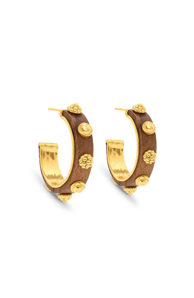 Gaia Hoop EarringsTeak