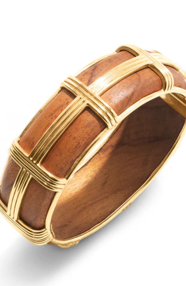 Gaia Hinged Bangle Teak