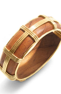 Gaia Hinged Bangle Teak