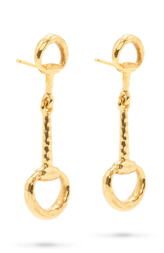 Equestrian Snaffle Bit Earrings Gold