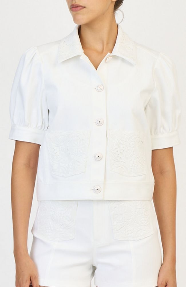 Lace White Denim Ivana Jacket