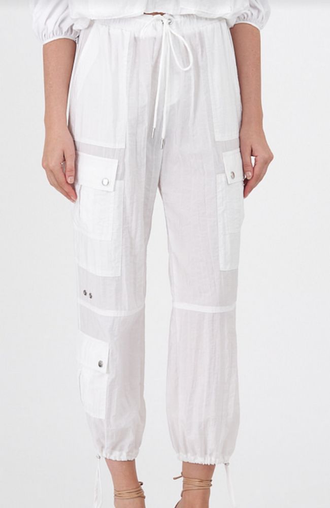 Nitsan Parachute Pant in White