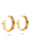 Victoria Hoop Earrings Gold Blue Labradorite