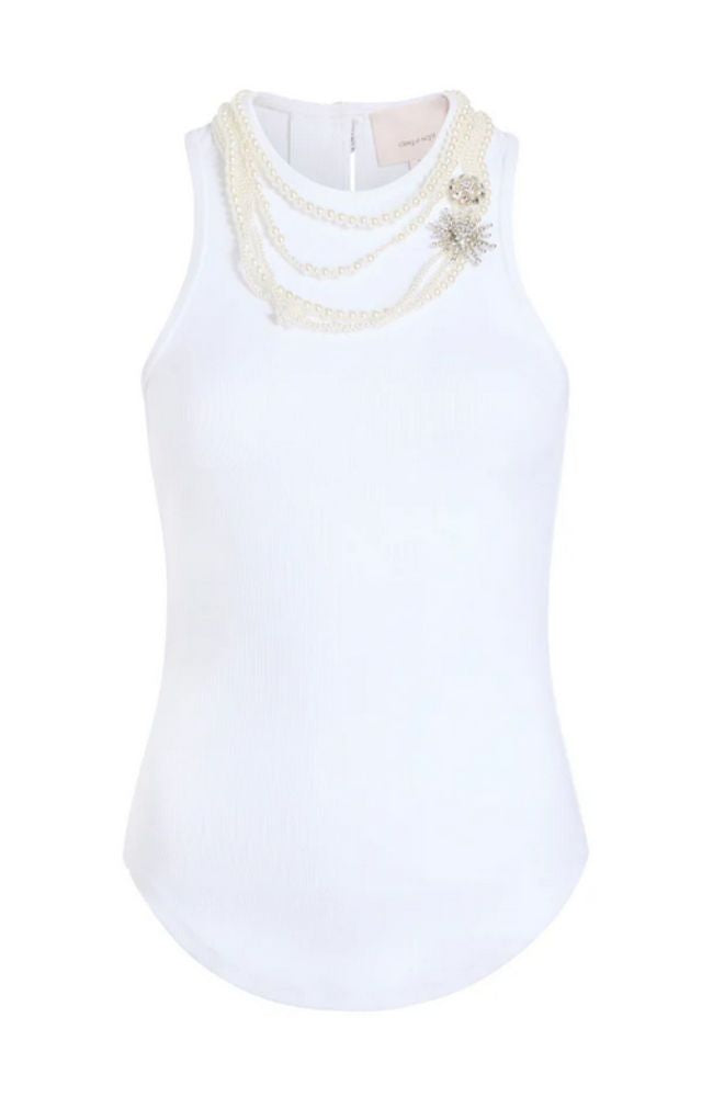 Pearl Chain Emb Lizzie Tank