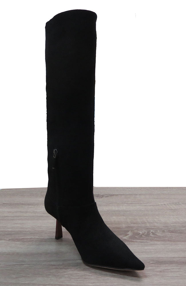 Tall Black Suede Boot