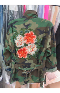 Long Gr Camo Orange Applique