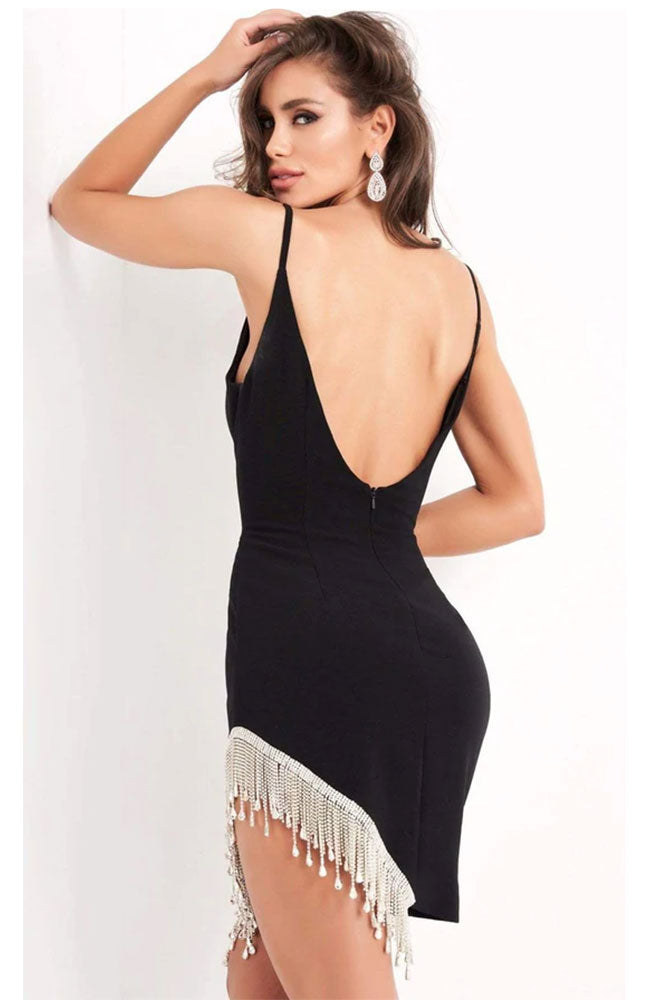 Short Cocktail Dress Silver Fringe