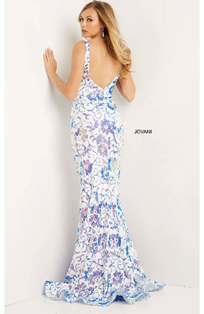 Sequin Gown in Ivory Purple