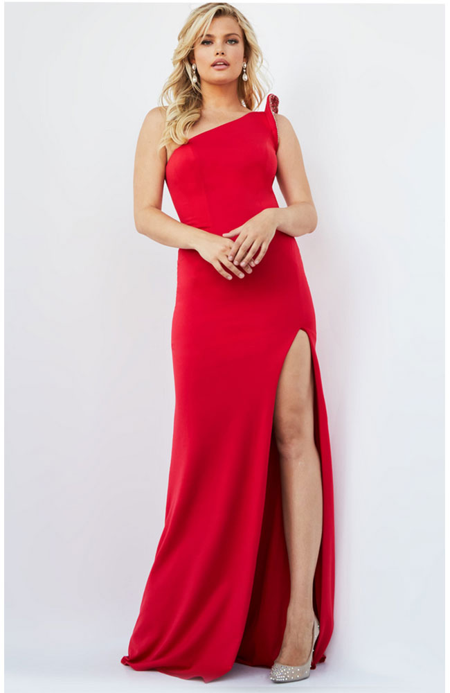 One Shoulder Side Slit Gown
