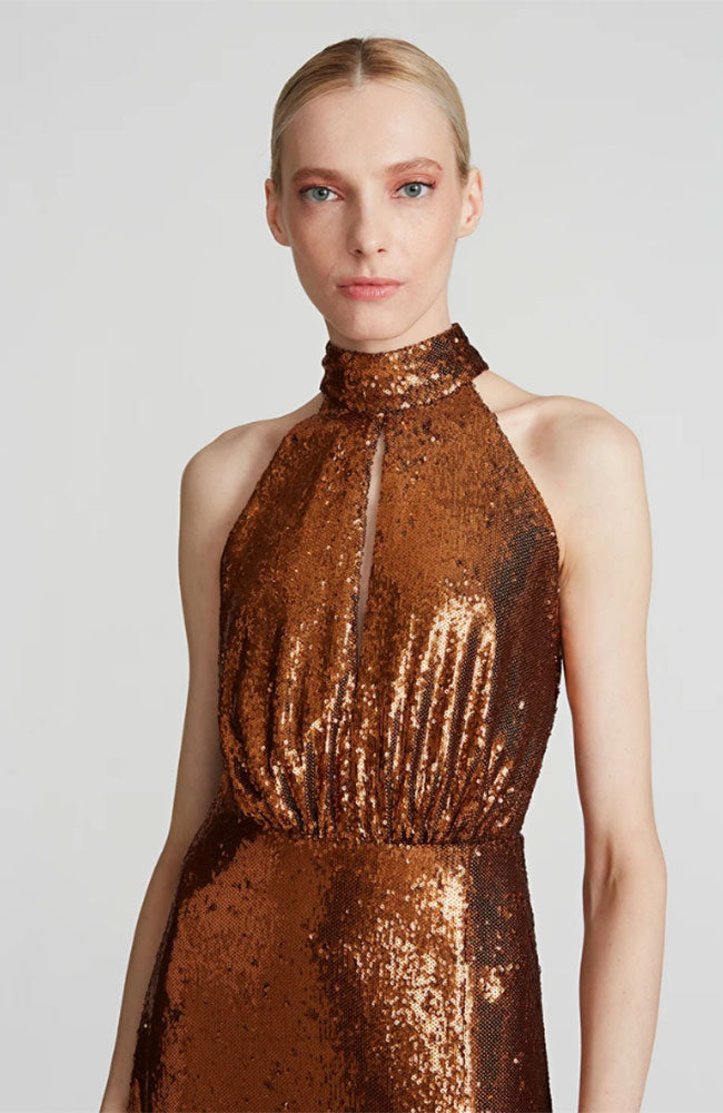 Brinley Sequin Halter Gown
