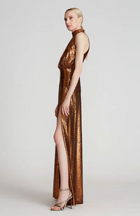 Brinley Sequin Halter Gown