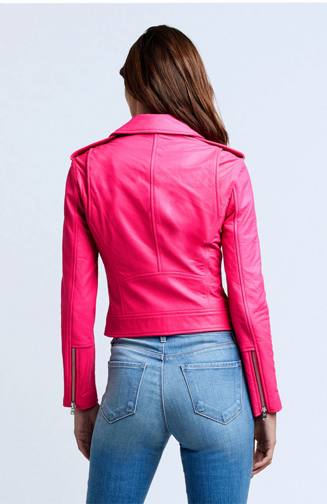 Biker Jacket in Diva Pink