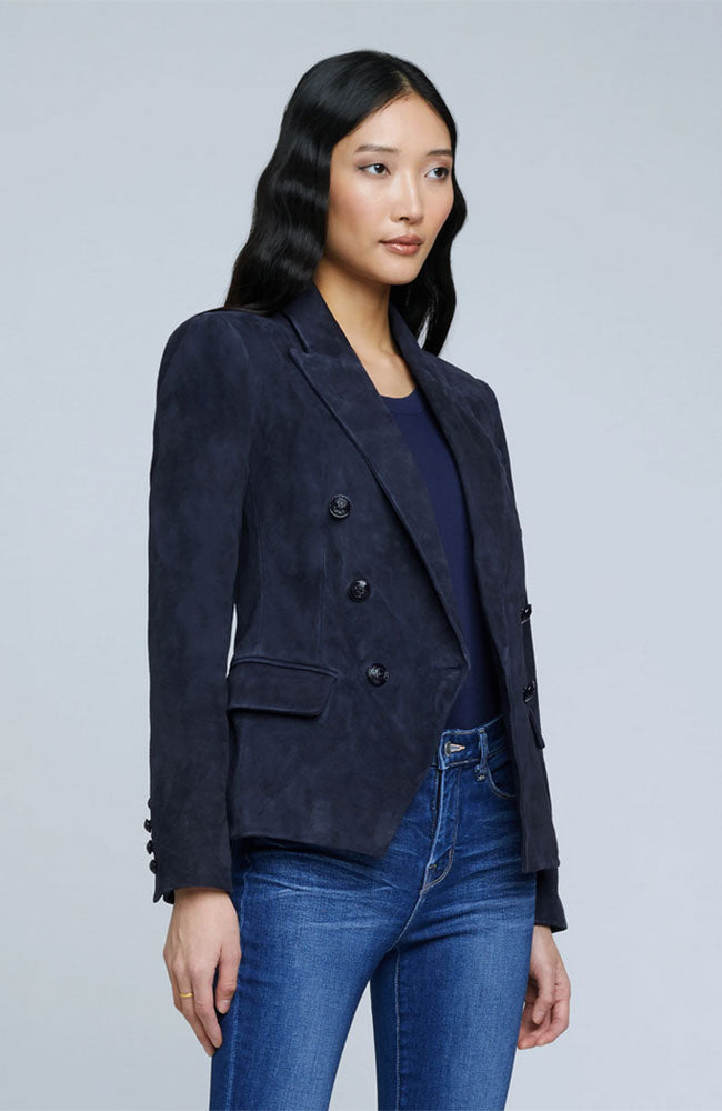 Kenzie Double Breasted Blazer in Midnight