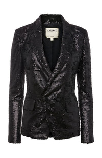 Kenzie Blazer Matte Black Sequin
