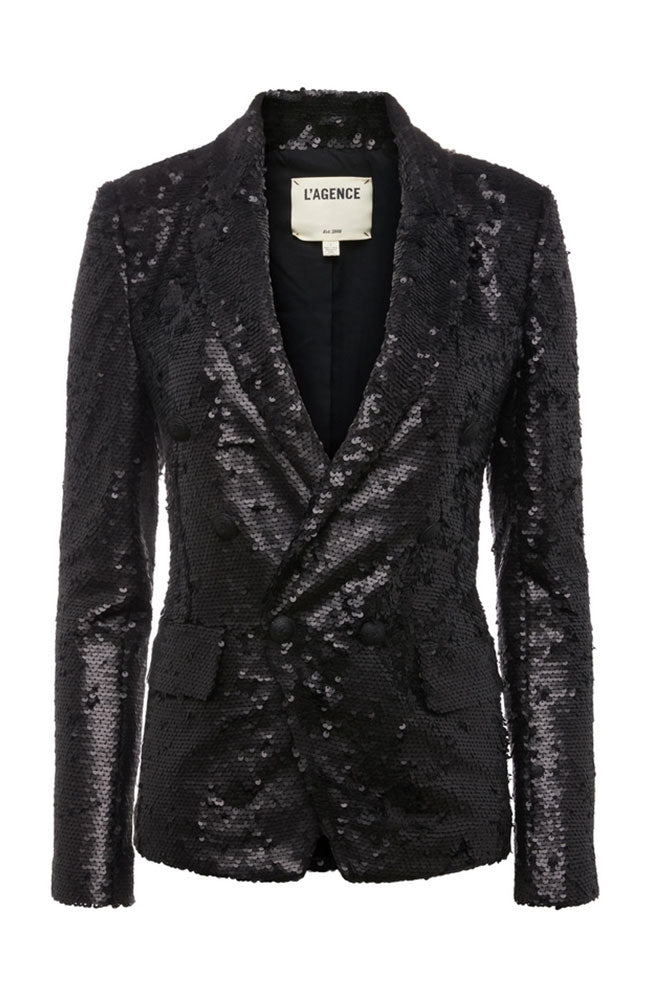 Kenzie Blazer Matte Black Sequin