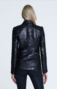 Kenzie Blazer Matte Black Sequin