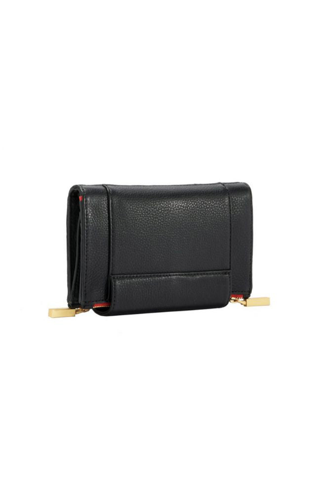 Levy Wallet in Black with Gold Hardware