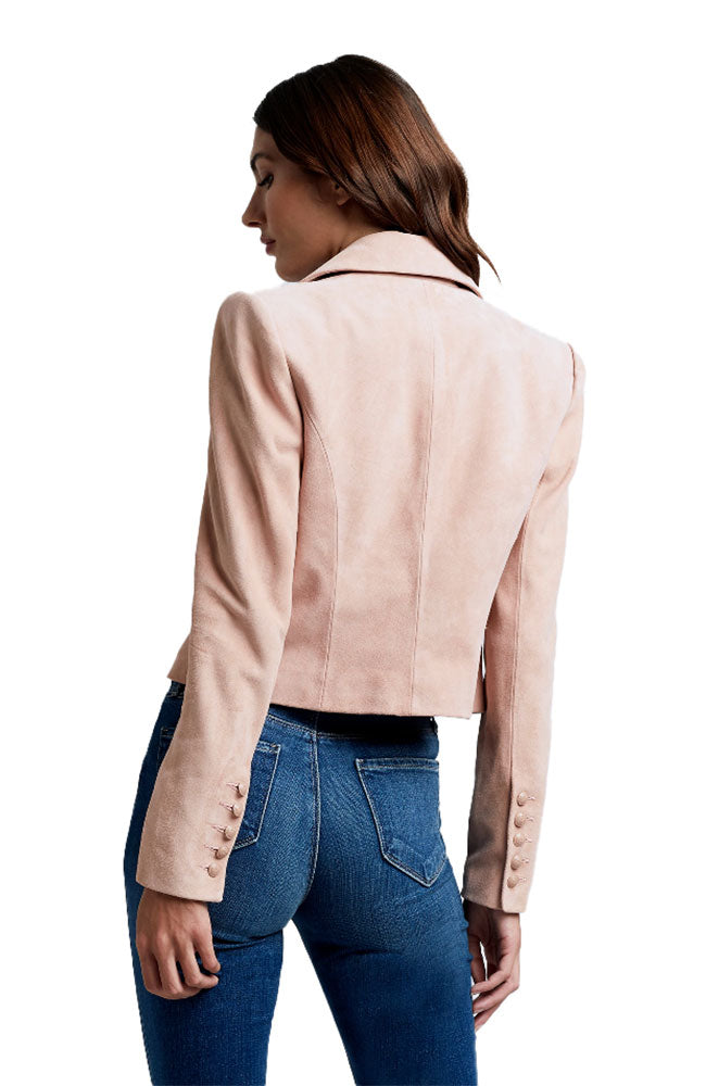 Inez Crop Blazer in Dusty Pink